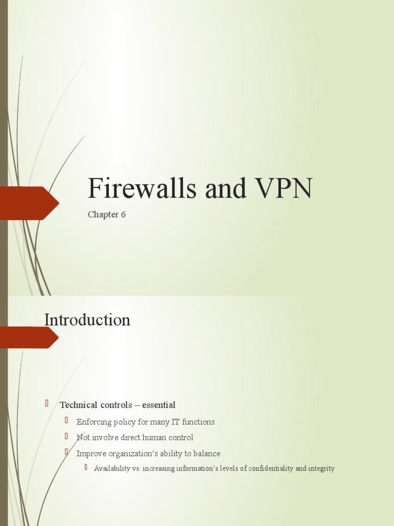 3600 Lecture6 Security Technology Firewalls VPN | PDF | Firewall ...