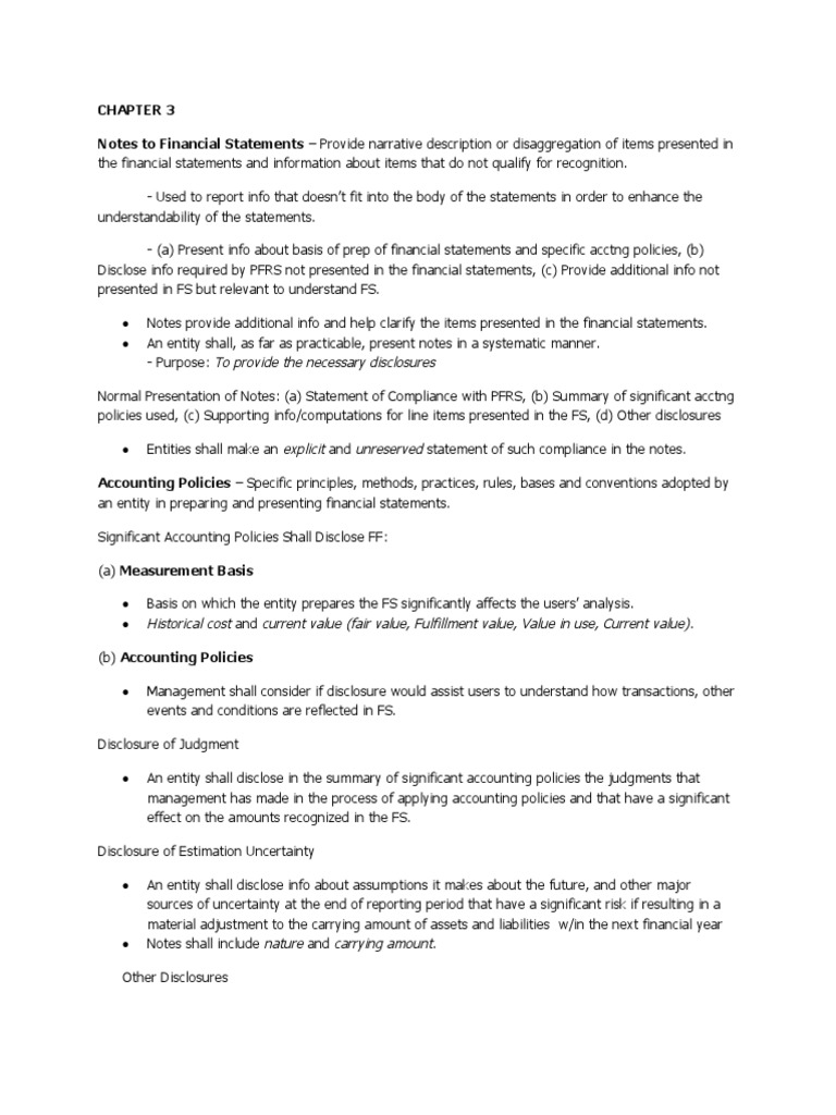 Notes to Financial Statements Explained | PDF | Subsidiary | Financial ...