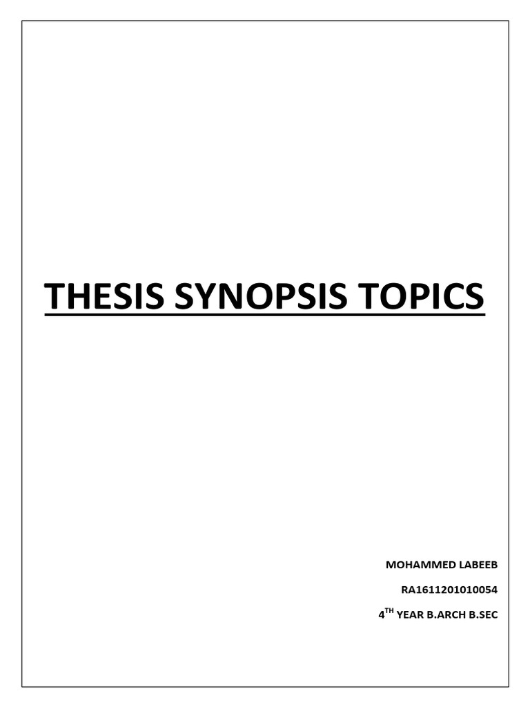 Thesis Synopsis Topics 2 PDF | PDF | Ayurveda | Kerala