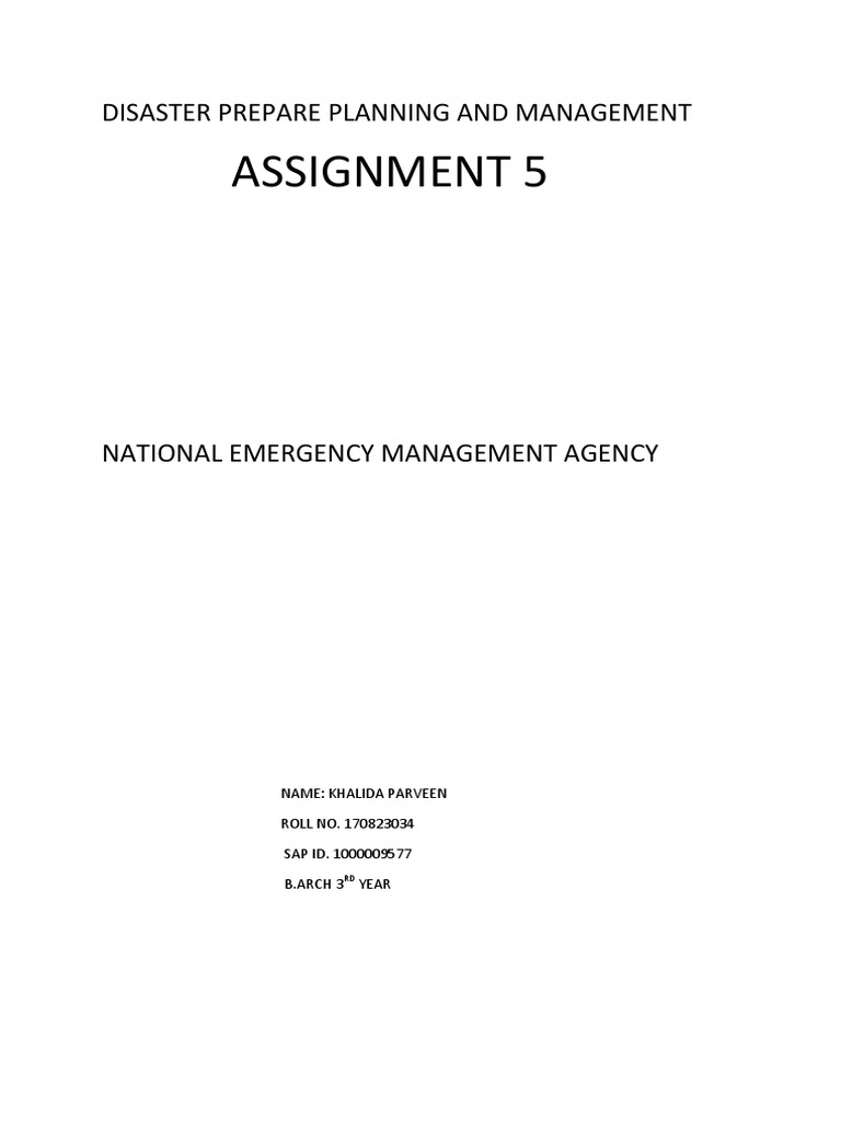 Disaster Prepare Planning and Management 5 | PDF | Emergency Management ...