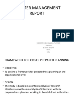 Disaster Management Framework for Crises Preparedness Planning