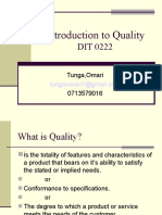 Introduction To Quality: Tunga, Omari 0713579016