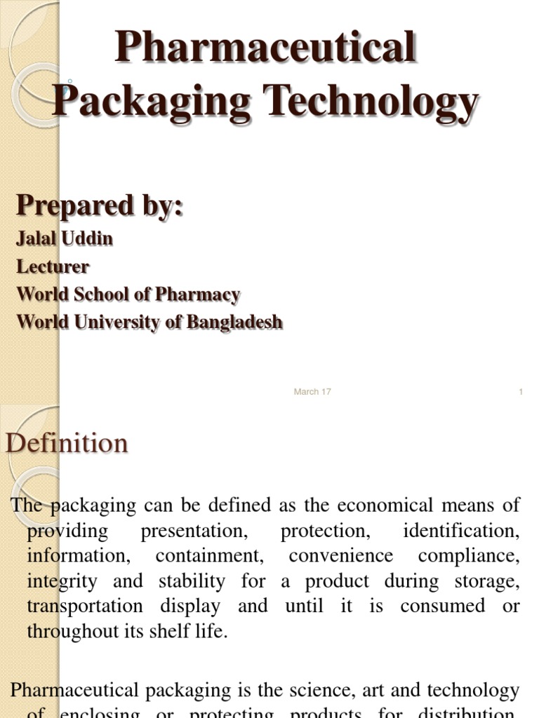 Pharmaceutical Packaging Overview | PDF | Materials | Chemistry
