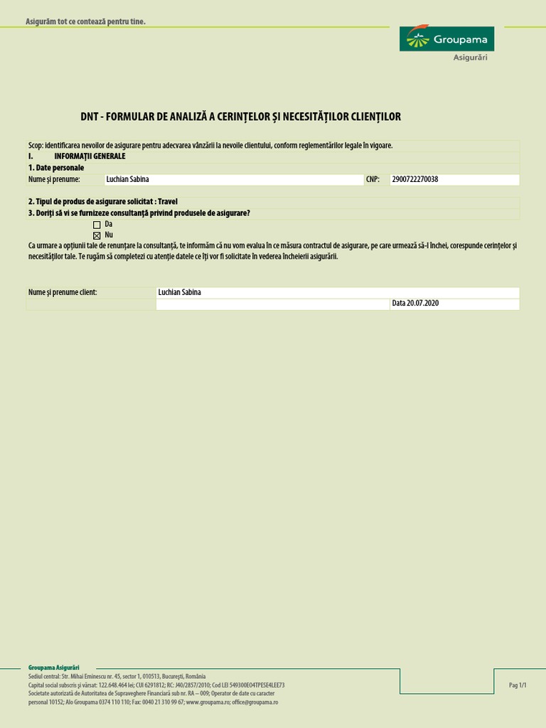 Formular DNT PDF | PDF
