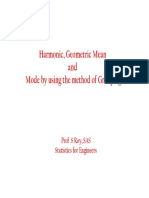 Harmonic, Geometric Mean and Mode by Using The Method of Grouping