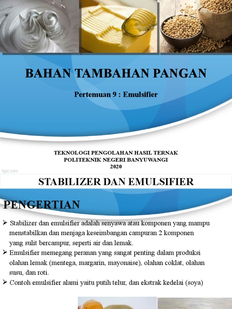 Emulsifier dalam Pengolahan Pangan | PDF