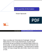 Information Et Quantit e D'information: Vincent Vajnovszki