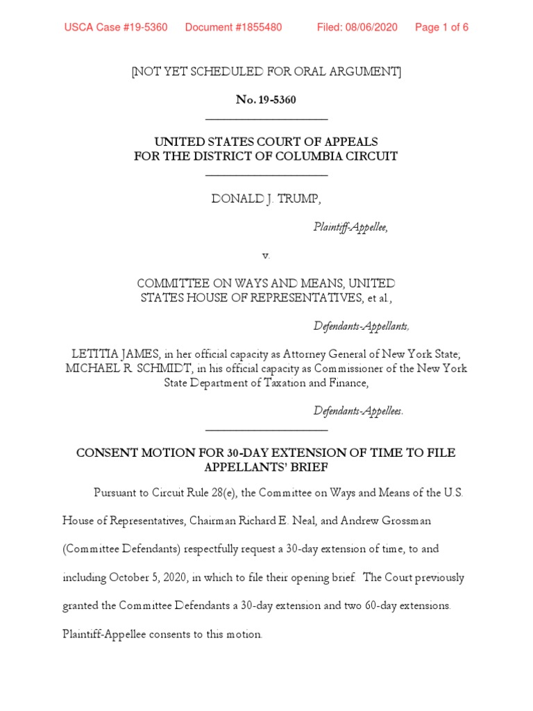 Extension Request for Appellants' Brief | PDF | Brief (Law) | United ...
