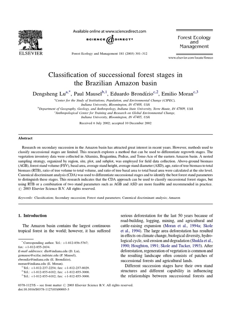 Amazon Forest Succession Classification | PDF | Correlation And ...