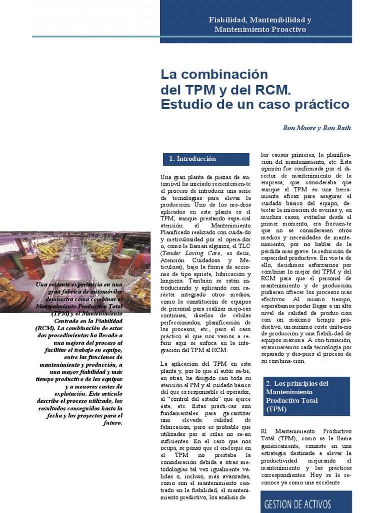 TPM & RCM Combinado | Unduh gratis PDF | Ingeniería de confiabilidad ...