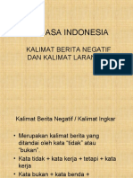 Kalimat Beritanegatif Larangan