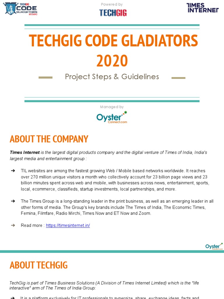 Techgig Code Gladiators 2020 - Training Presentation | PDF | Social ...