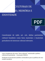 POLÍTICAS CULTURAIS DE PATRIMÔNIO, MEMÓRIA E IDENTIDADE