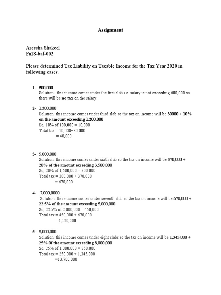 Tax Calculation Guide 2020 | PDF