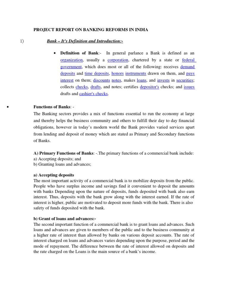 Banking Reforms in India Overview | PDF | Reserve Bank Of India ...