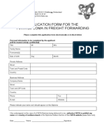 Fiata: Application Form For The Fiata Diploma in Freight Forwarding