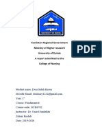 Kurdistan Regional Government Ministry of Higher Research University of Duhok A Report Submitted To The College of Nursing