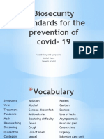 Biosecurity Standards For The Prevention of Covid-19: Vocabulary and Symptoms Jadiel Calvo Genesis School