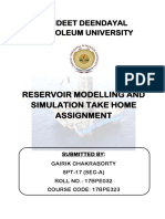 Reservoir Modelling and Simulation Take Home Assignment: Pandeet Deendayal Petroleum University