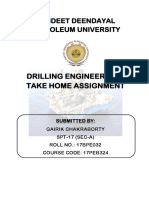 Drilling Engineering-Ii Take Home Assignment: Pandeet Deendayal Petroleum University