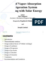 Refrigeration System Operating With Solar Energy: - Design of Vapor-Absorption