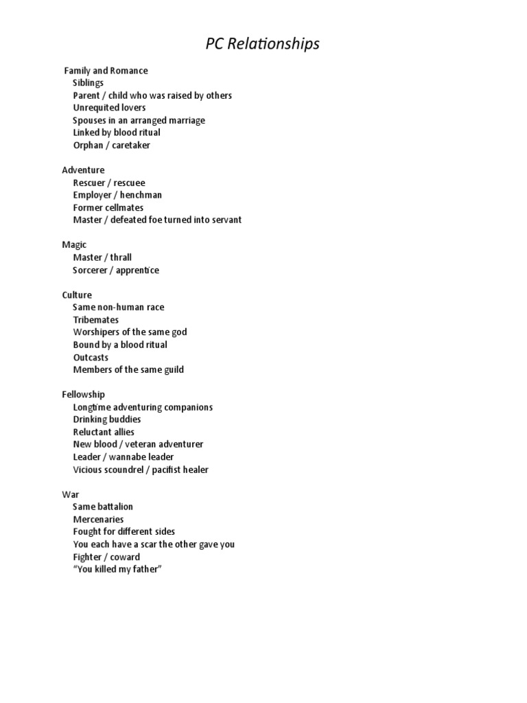PC Relationships | PDF | Social Science | General Fiction