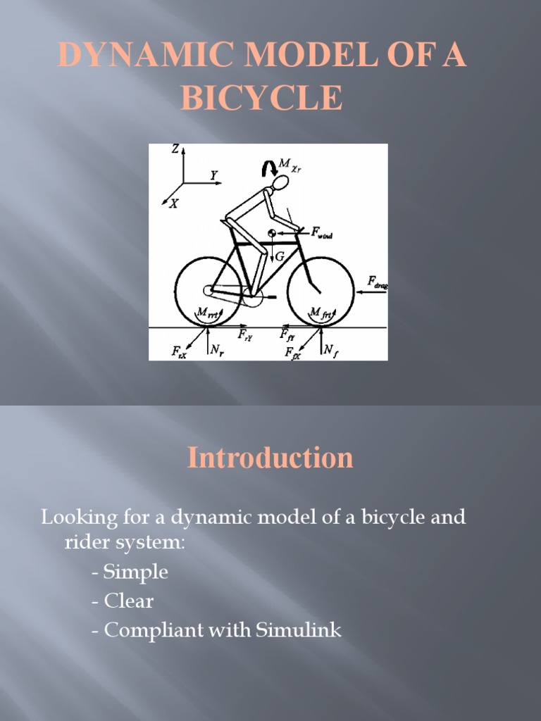 Dynamic Model of A Bicycle PDF Equations Of Motion Visual Cortex