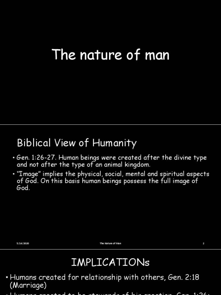 Lecture 7 The Doctrine of The Nature of Man PDF PDF Book Of Genesis Soul
