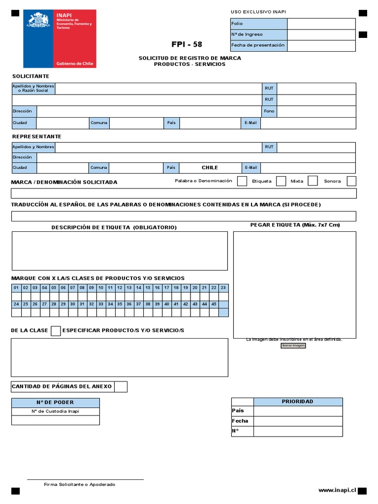 Formulario INAPI 1 PDF | PDF