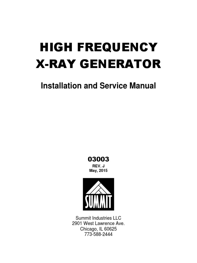 High Frequency X-Ray Generator Manual | PDF | Radiation Protection