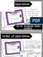 Order of Operations Error Analysis - SAMPLE PDF