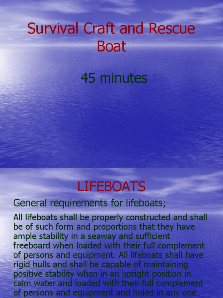 Lifeboats and Rescue Craft Overview | PDF | Ships | Watercraft