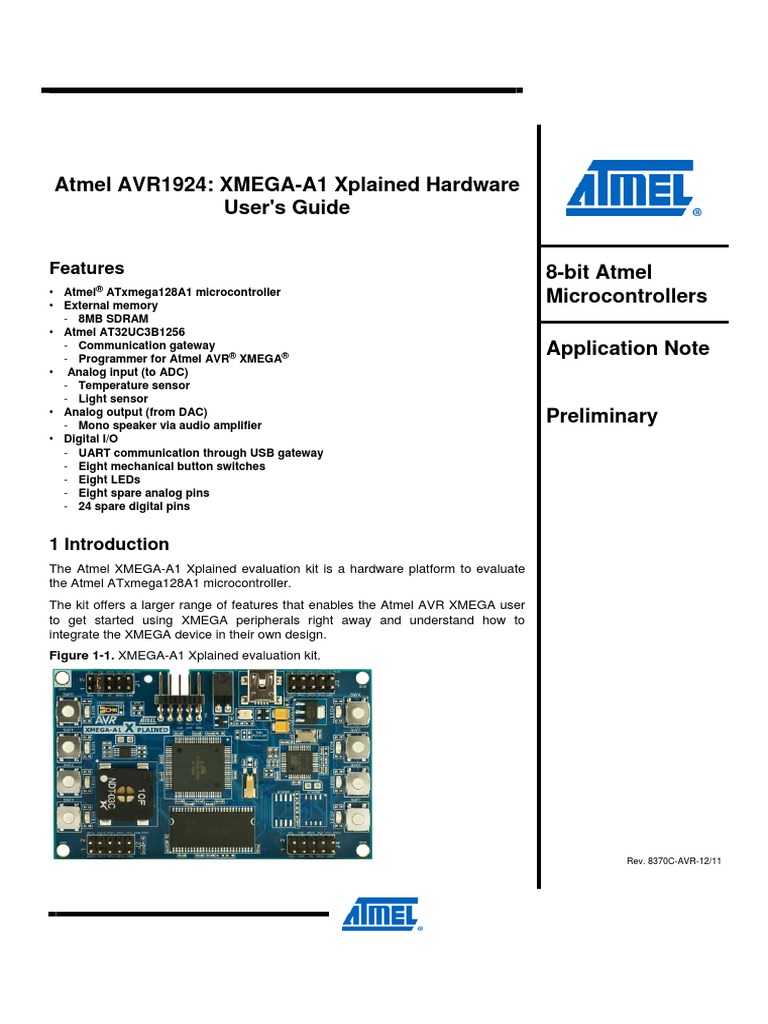 XMEGAA1 Hardware User's Guide PDF