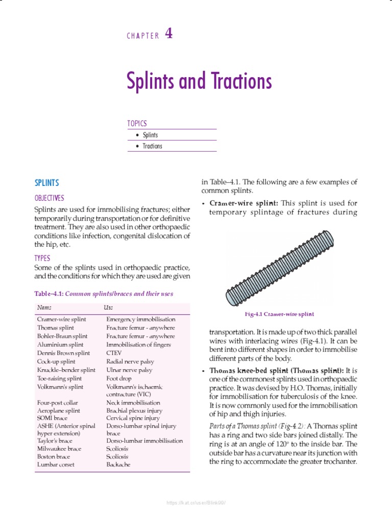 Splint and Traction | PDF | Orthopedic Surgery | Spinal Cord Injury
