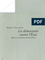 Abensour, La Démocratie Contre L'etat