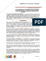 Decreto Municipal de Pereira No. 711 de Julio 14 de 2020 - Adopta El Decreto Legislativo 990 de 2020