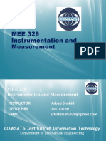 MEE 329 Instrumentation and Measurement Course Overview