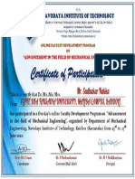 Certificate For Mr. Sudhakar Nakka For Overall Feedback Form of 5-...