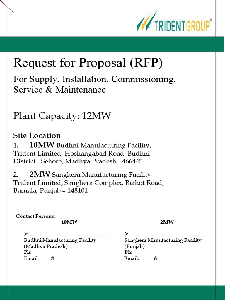 TRIDENT - Request For Proposal | PDF | Photovoltaics | Photovoltaic System