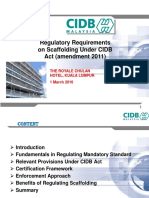 Regulatory Requirements On Scaffolding Under CIDB Act (Amendment 2011)