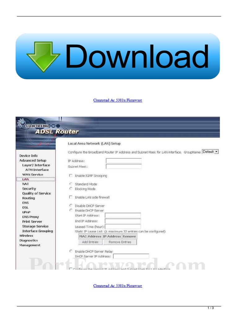 Comtrend Ar 5381u Firmware PDF PDF Router Wi Fi
