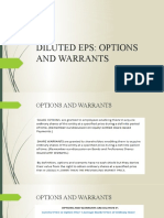 Diluted Eps: Options and Warrants