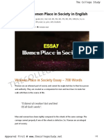 1 Essay On Women Place in Society in English - The College Study PDF