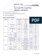 High TG / Low CTE / Lead Free EM-827 / EM-827B: Basic Laminate Property