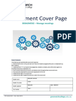 Assessment Cover Page: BSBADM502 - Manage Meetings