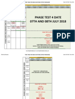 Phase Test 4 Date 07TH AND 08TH JULY 2018: Venue: Sec 15A