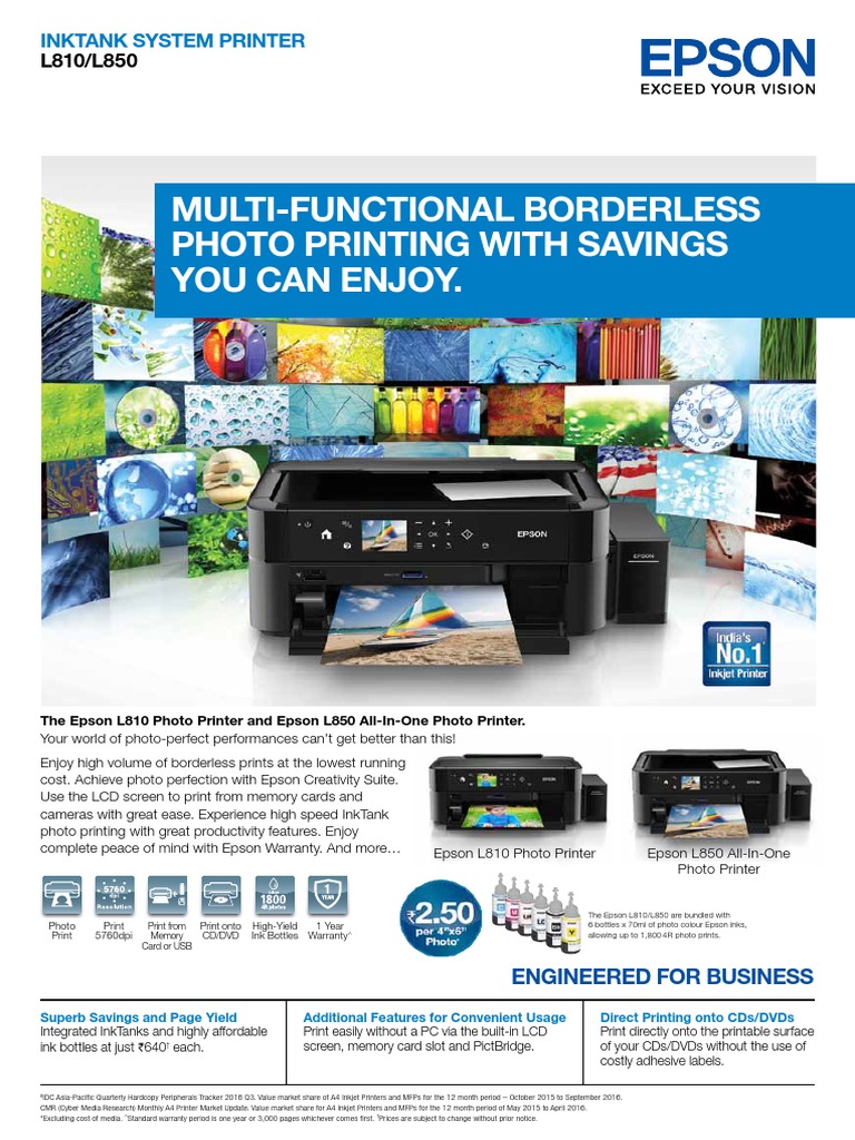 epson l850 specification pdf