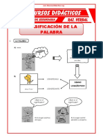 Clasificación de La Palabra para Primero de Secundaria