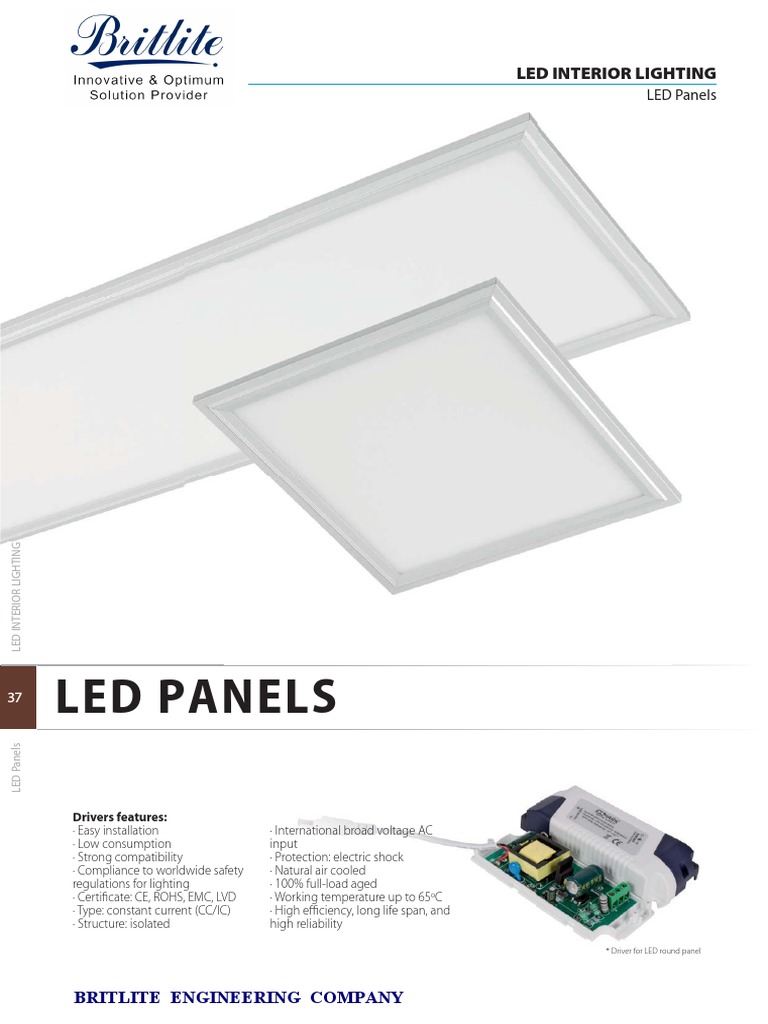 Britlite LED Interior Lighting Panels | PDF | Lighting | Electrical ...