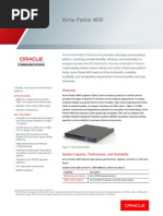 Acme Packet 4600: Oracle Data Sheet